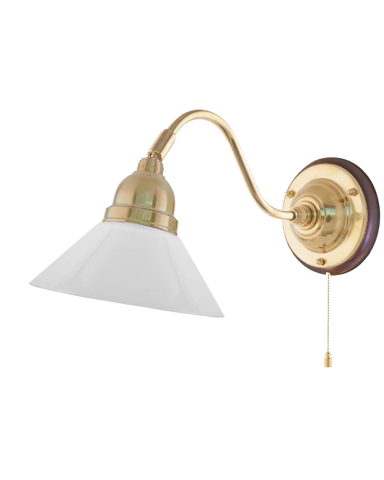 Vägglampa - Runeberg mässing, vit skomakarskärm - Image 2