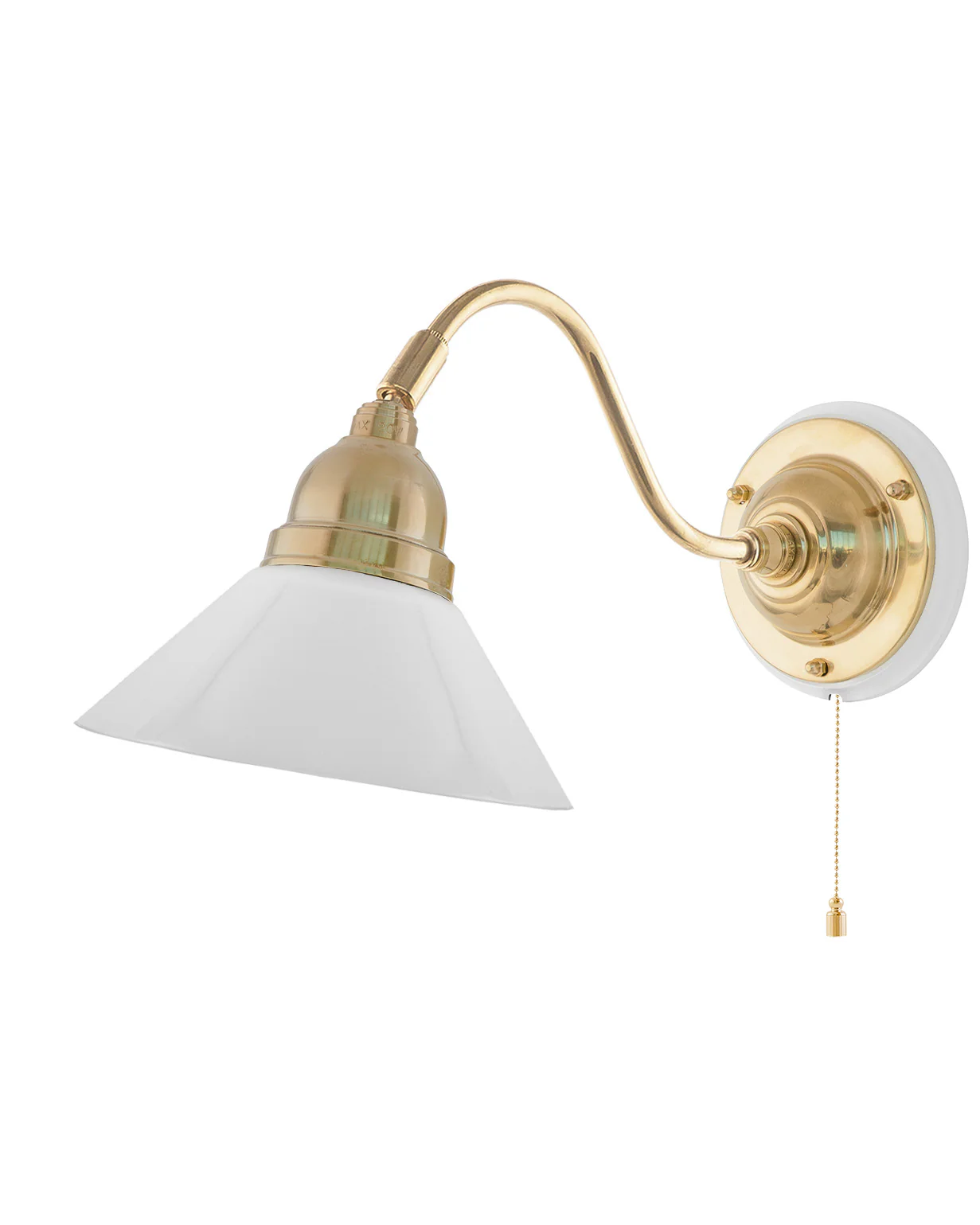 Vägglampa - Runeberg mässing, vit skomakarskärm - Image 3