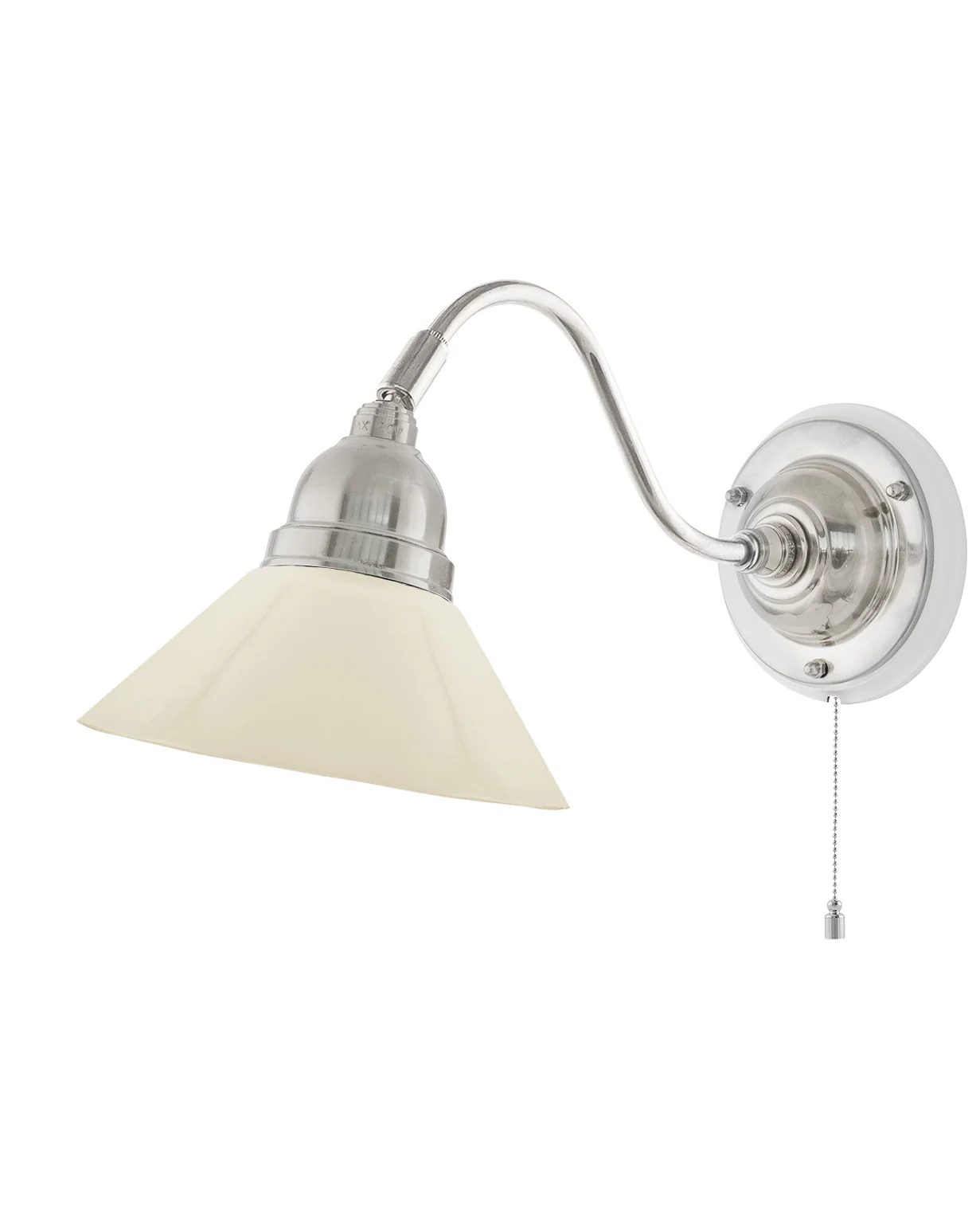 Vägglampa - Runeberg nickel benvit skomakarskärm - Image 2