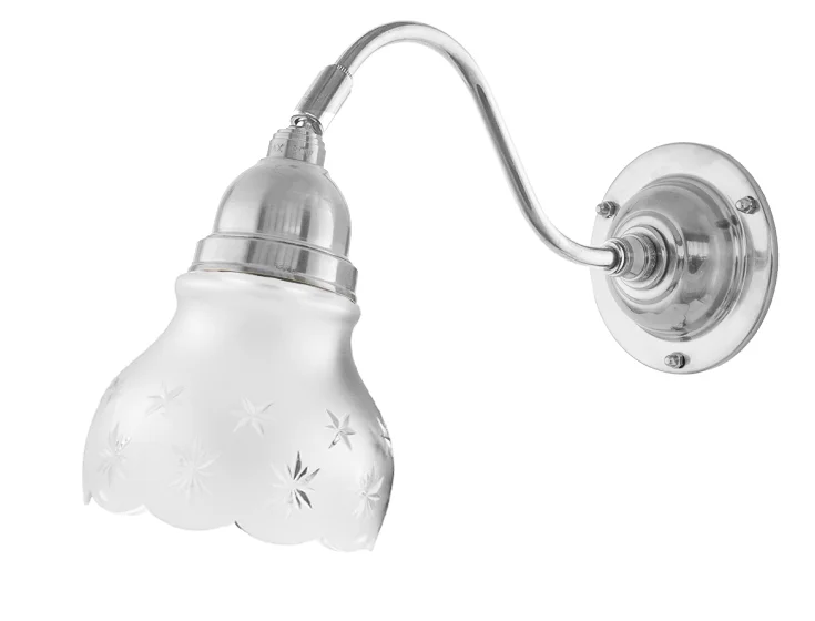 Vägglampa - Runeberg nickel, slipat mattglas