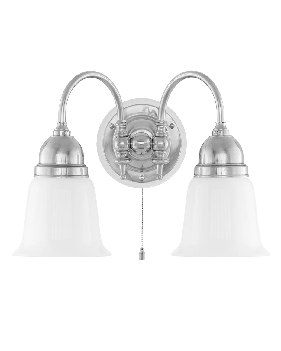 Vägglampa - Stackelberg nickel, opalvit klocka - Image 2