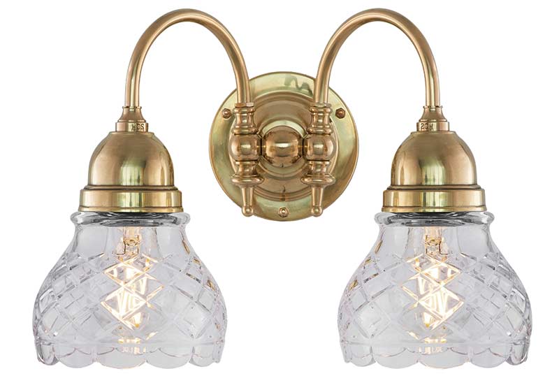 VÀgglampa - Stackelberg mÀssing, slipat klarglas