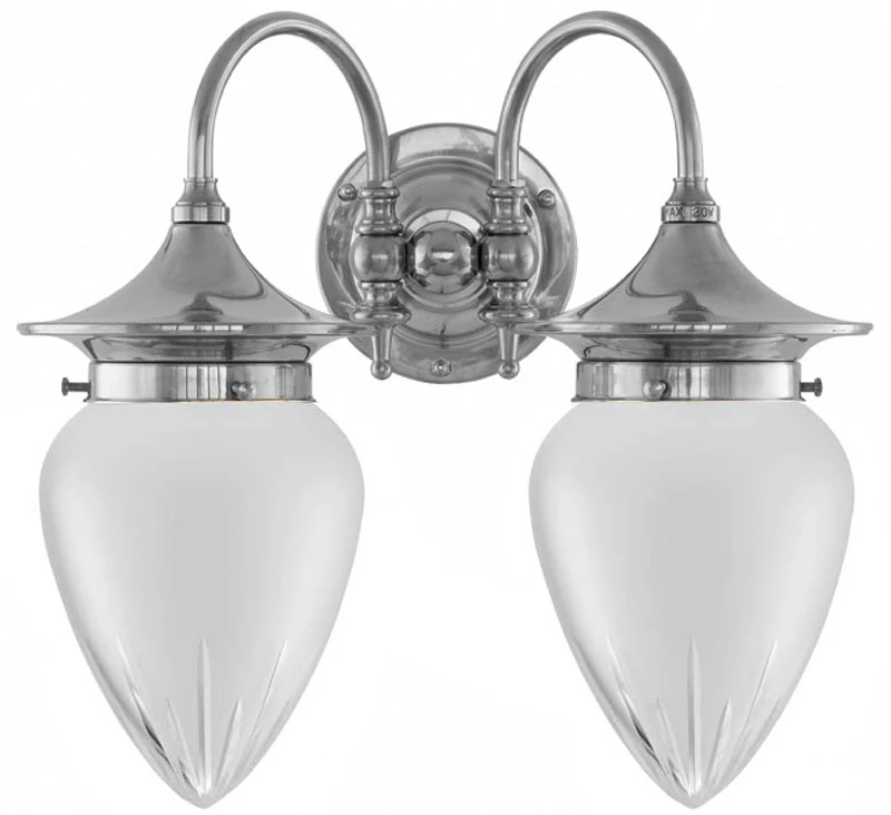 VĂ€gglampa - Tigerstedt nickel, slipat mattglas