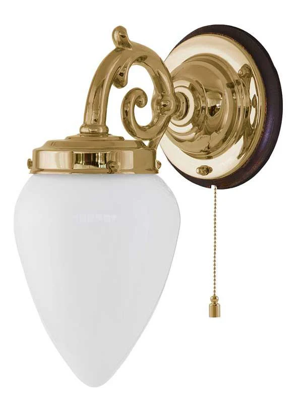 Vägglampa - Topelius mässing, opalvit droppe - Image 2