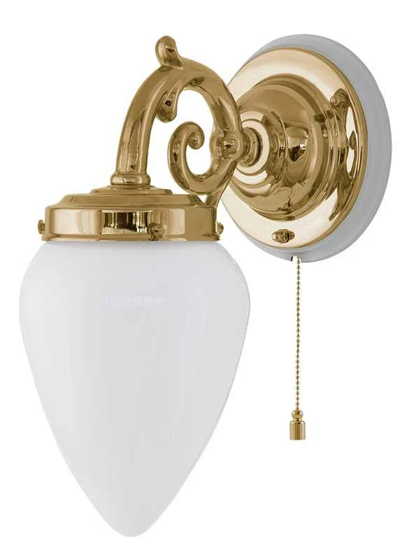 Vägglampa - Topelius mässing, opalvit droppe - Image 3