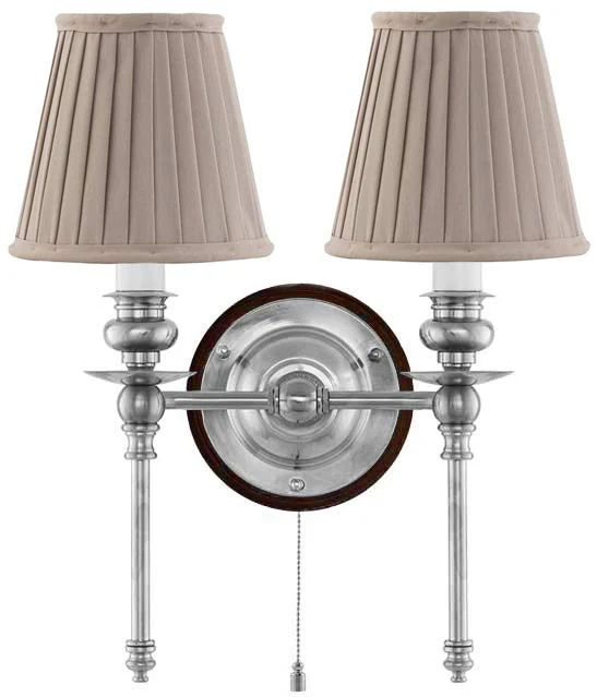 Vägglampa - Wivallius nickel, beige tygskärm - Image 2