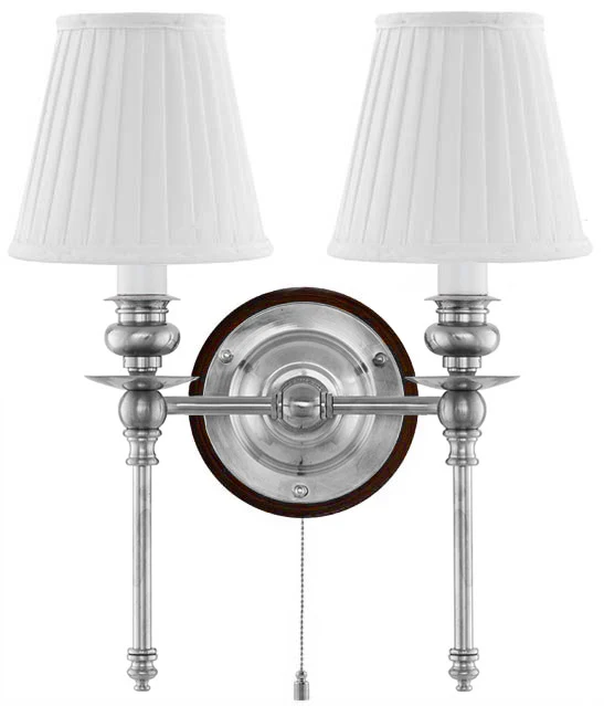 VÀgglampa - Wivallius nickel, vit tygskÀrm - Image 2