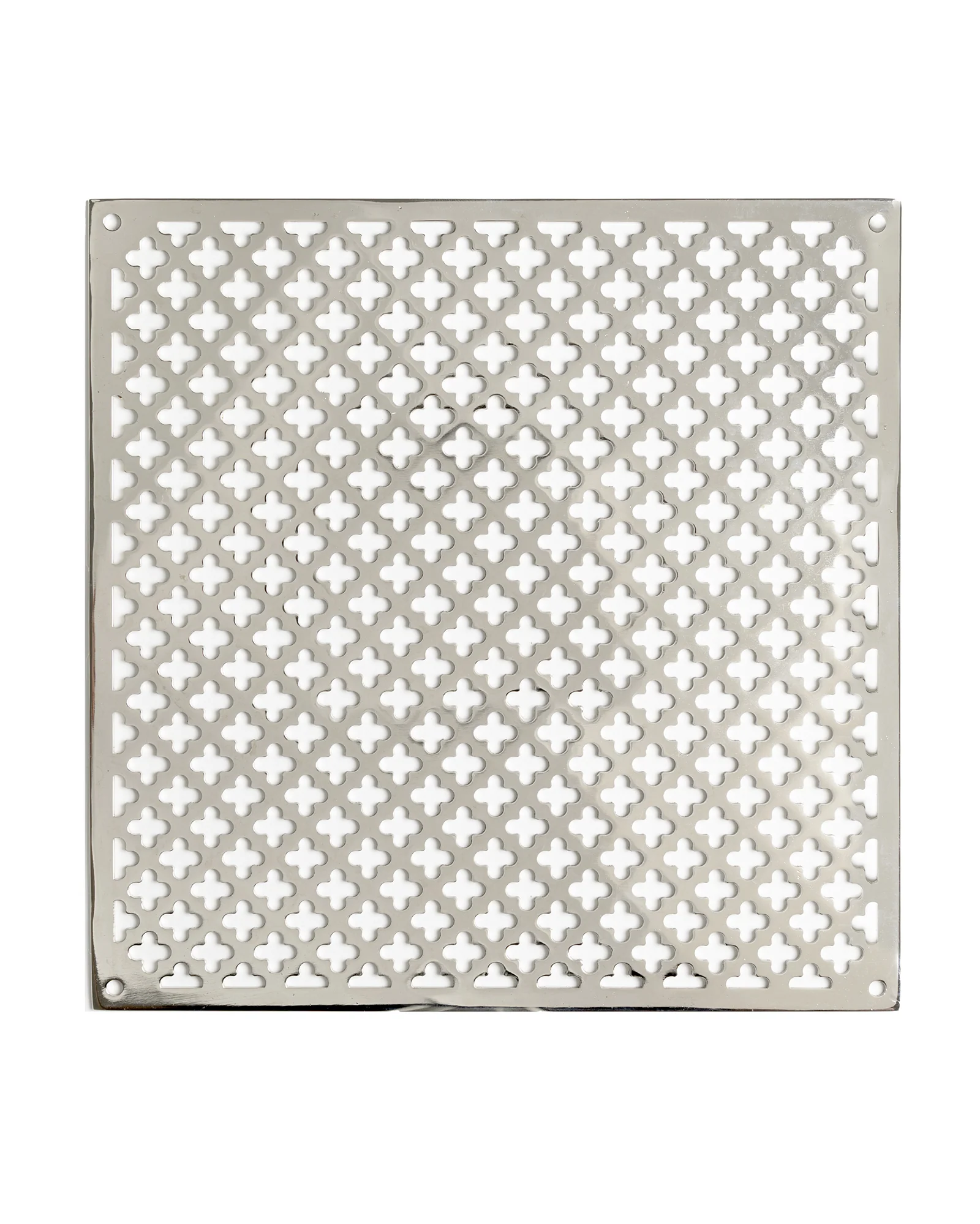 Ventilgaller klöverplåt - Nickel 200 x 200 mm