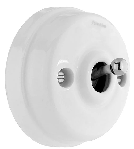 Strömbrytare - Vitt porslin/krom (korsströmbrytare) - Image 4