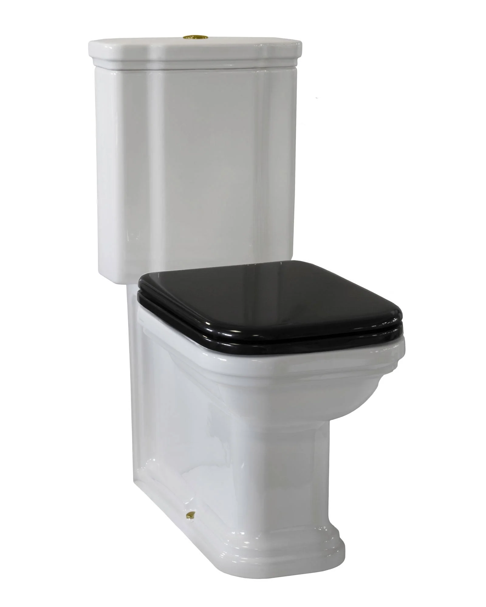 WC - Art Deco golvstående toalett med spolknapp & sits - Brons - Image 2