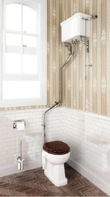 WC - Burlington högspolande toalett, väggcistern & sits - Image 7