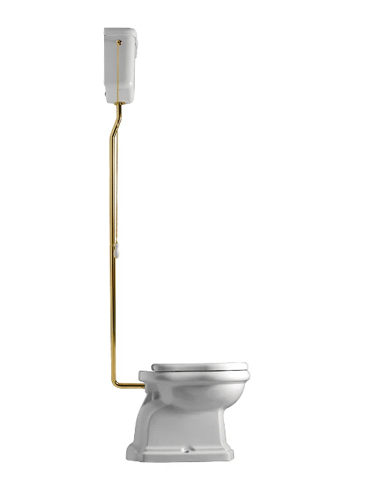 WC - Camden högspolande toalett guld, vÀggcistern & sits