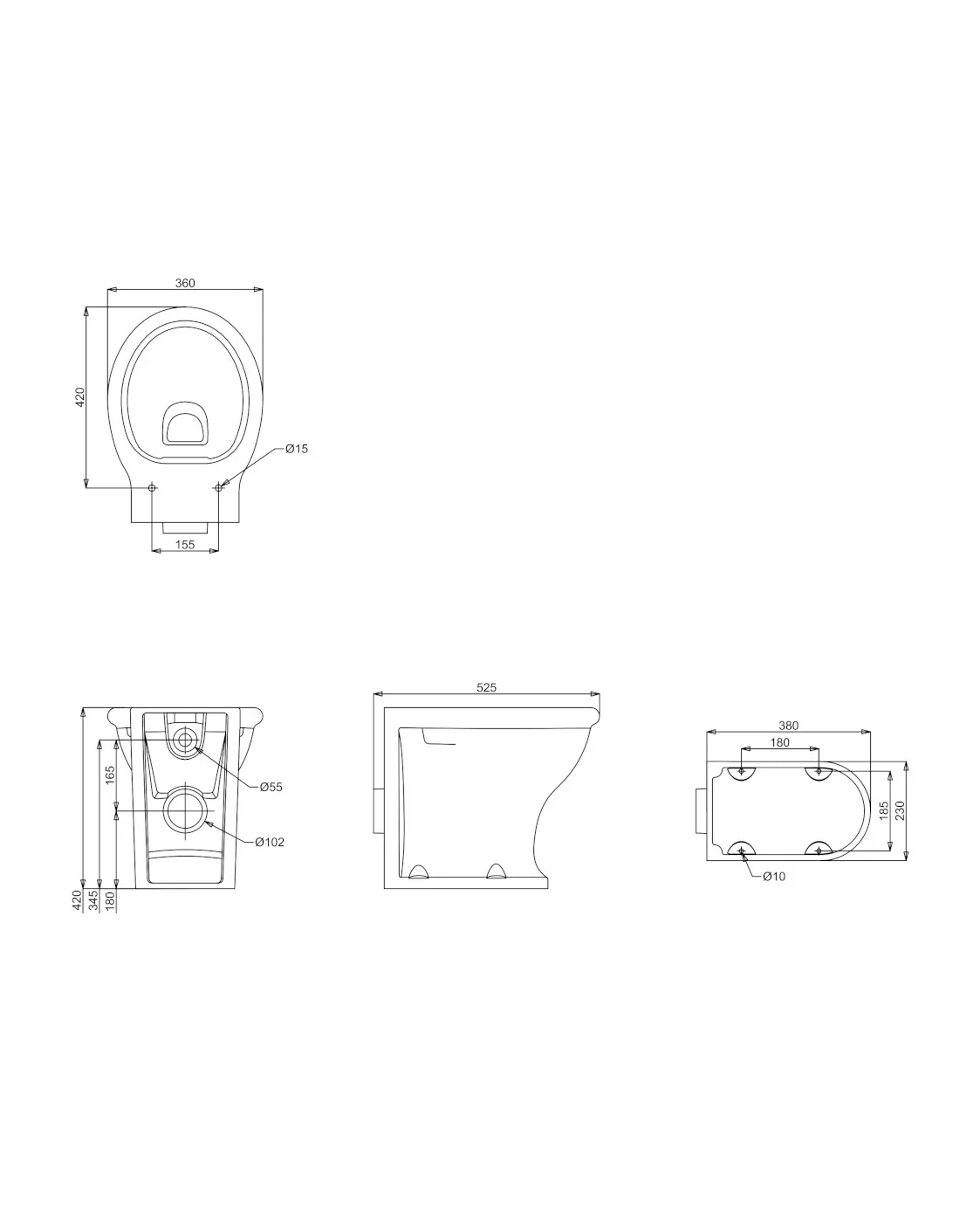 WC - Guild back-to-wall toalett med sits - Image 3