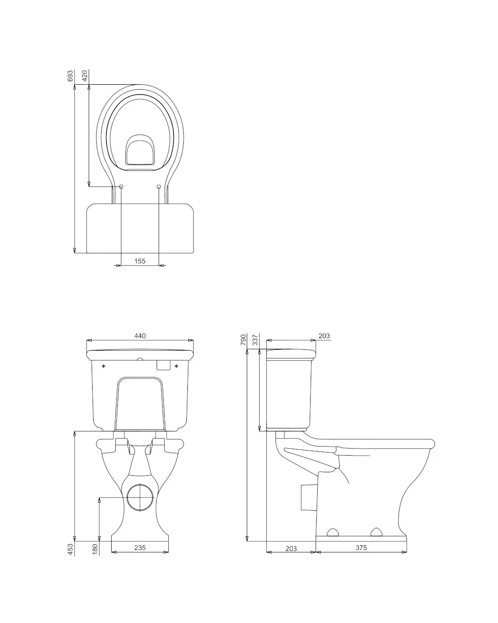 WC - Guild golvstÄende toalett, P-lÄs med sits - Image 4