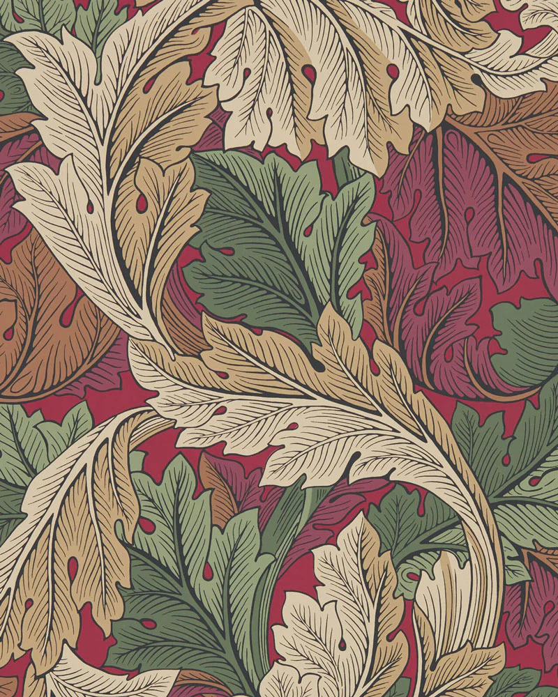 William Morris & Co. Tapet - Acanthus Madder/Thyme