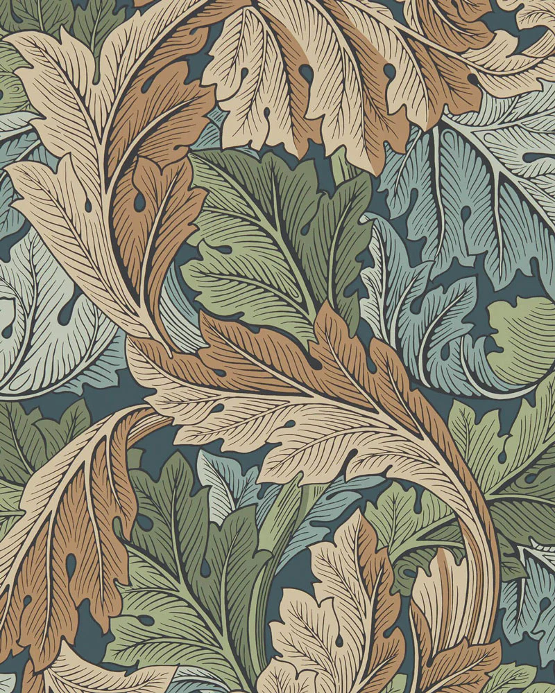 William Morris & Co. Tapet - Acanthus Slate Blue/Thyme