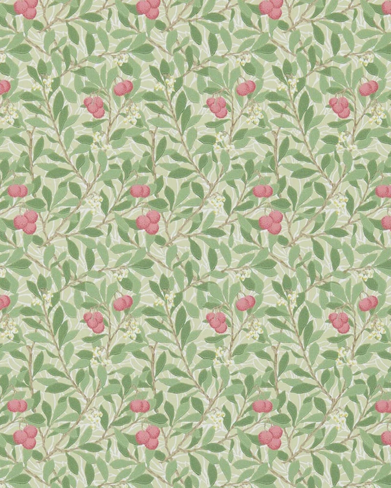 William Morris & Co. Tapet - Arbutus Olive/Pink