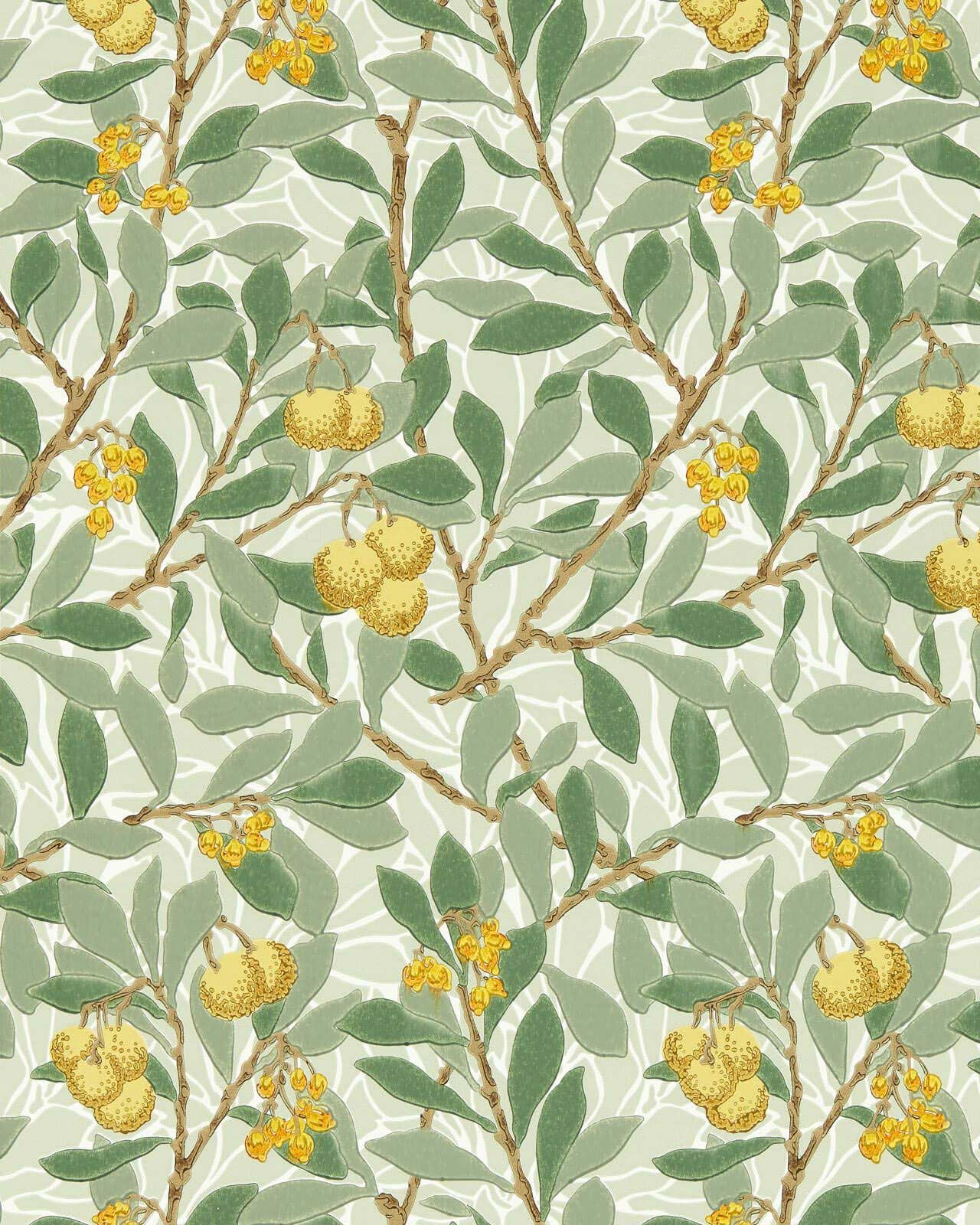 William Morris & Co. Tapet - Arbutus Sage/Lemon