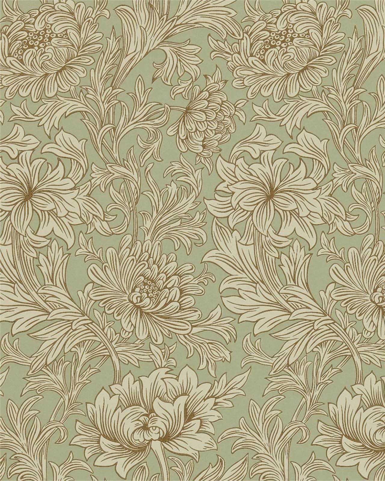 William Morris & Co. Tapet - Chrysanthemum Toile Eggshell/Gold