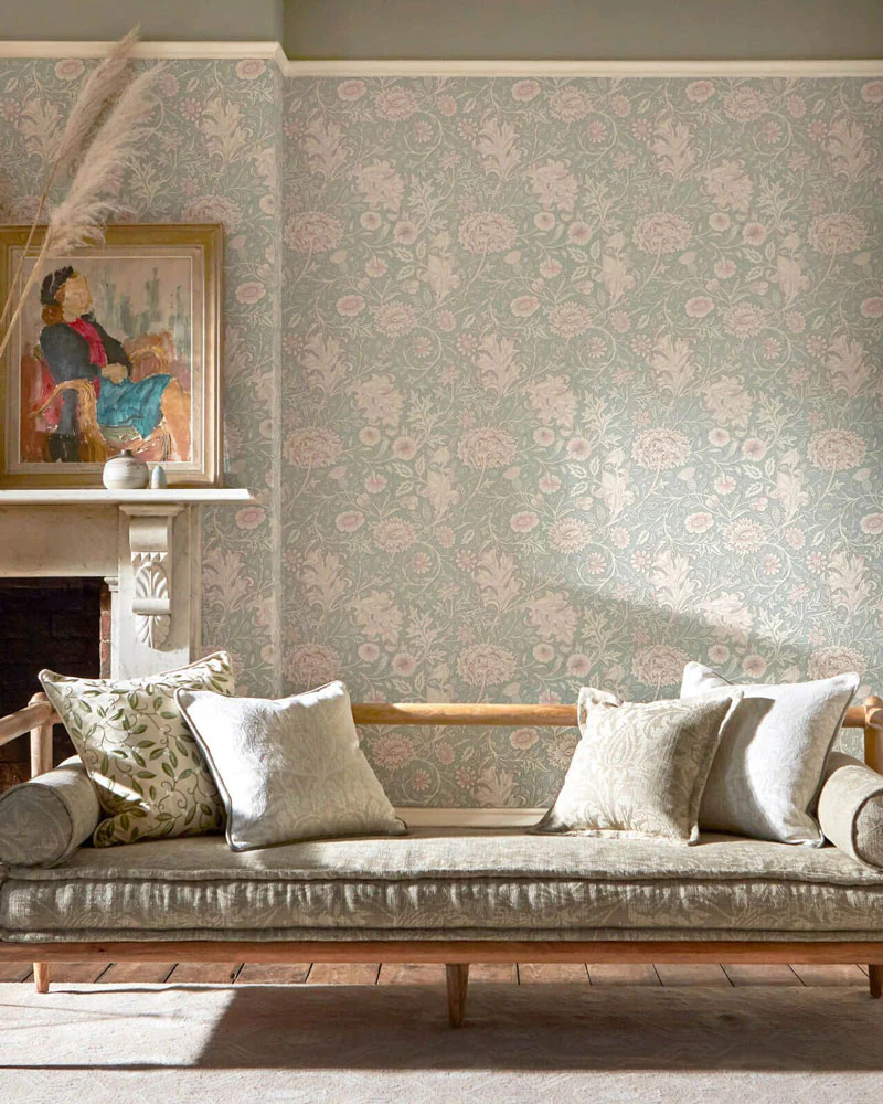 William Morris & Co. Tapet - Double Bough teal rose - Image 2