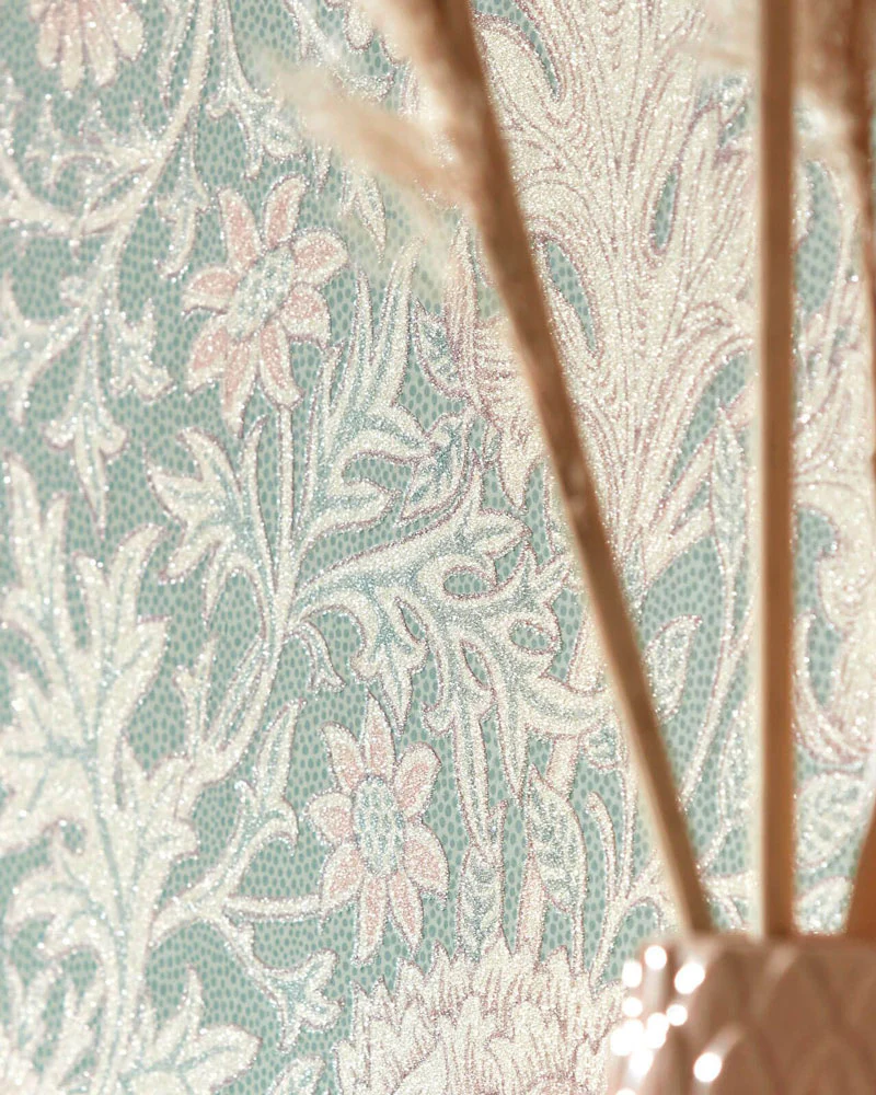 William Morris & Co. Tapet - Double Bough teal rose - Image 3