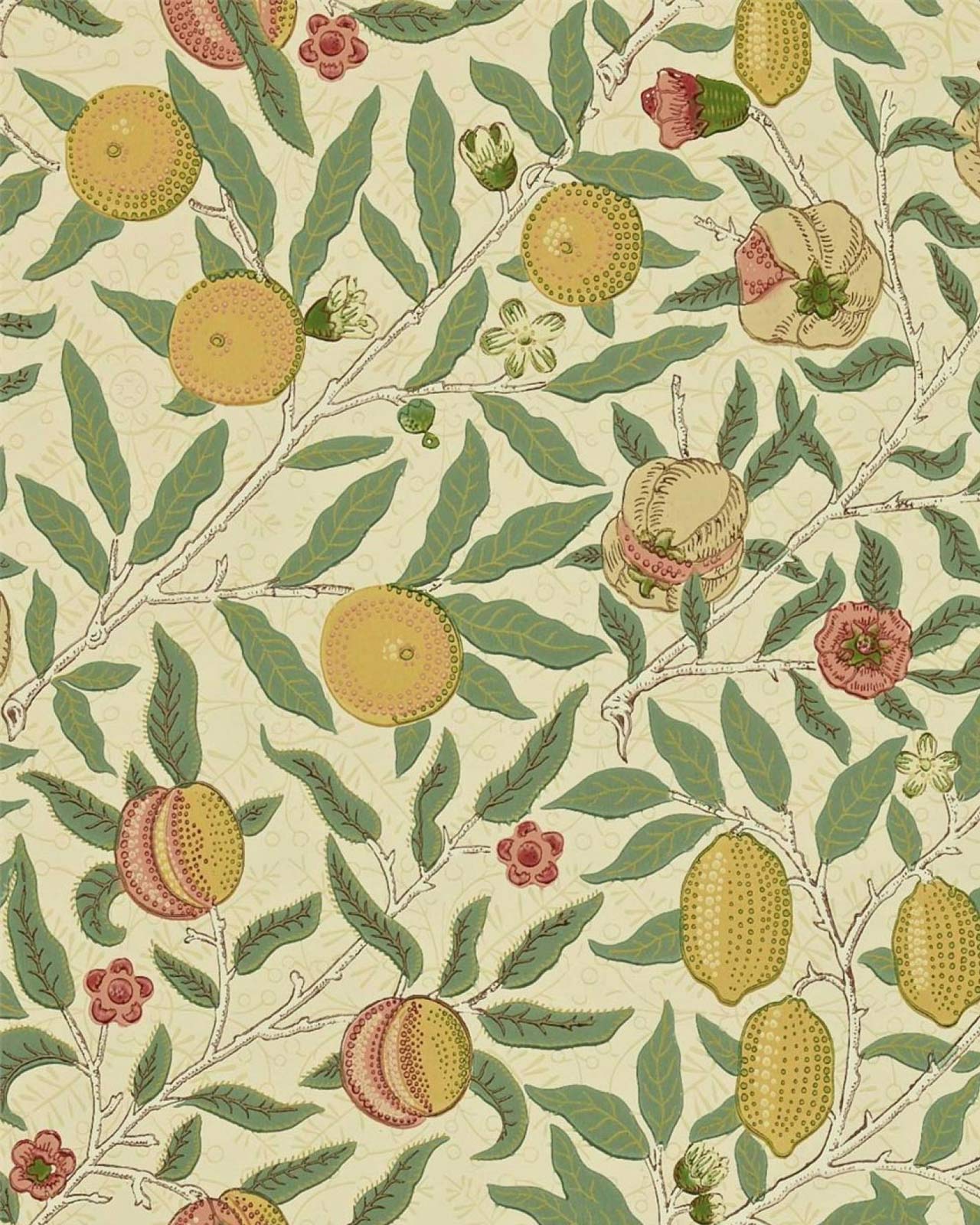 William Morris & Co. Tapet - Fruit Beige/Gold/Coral