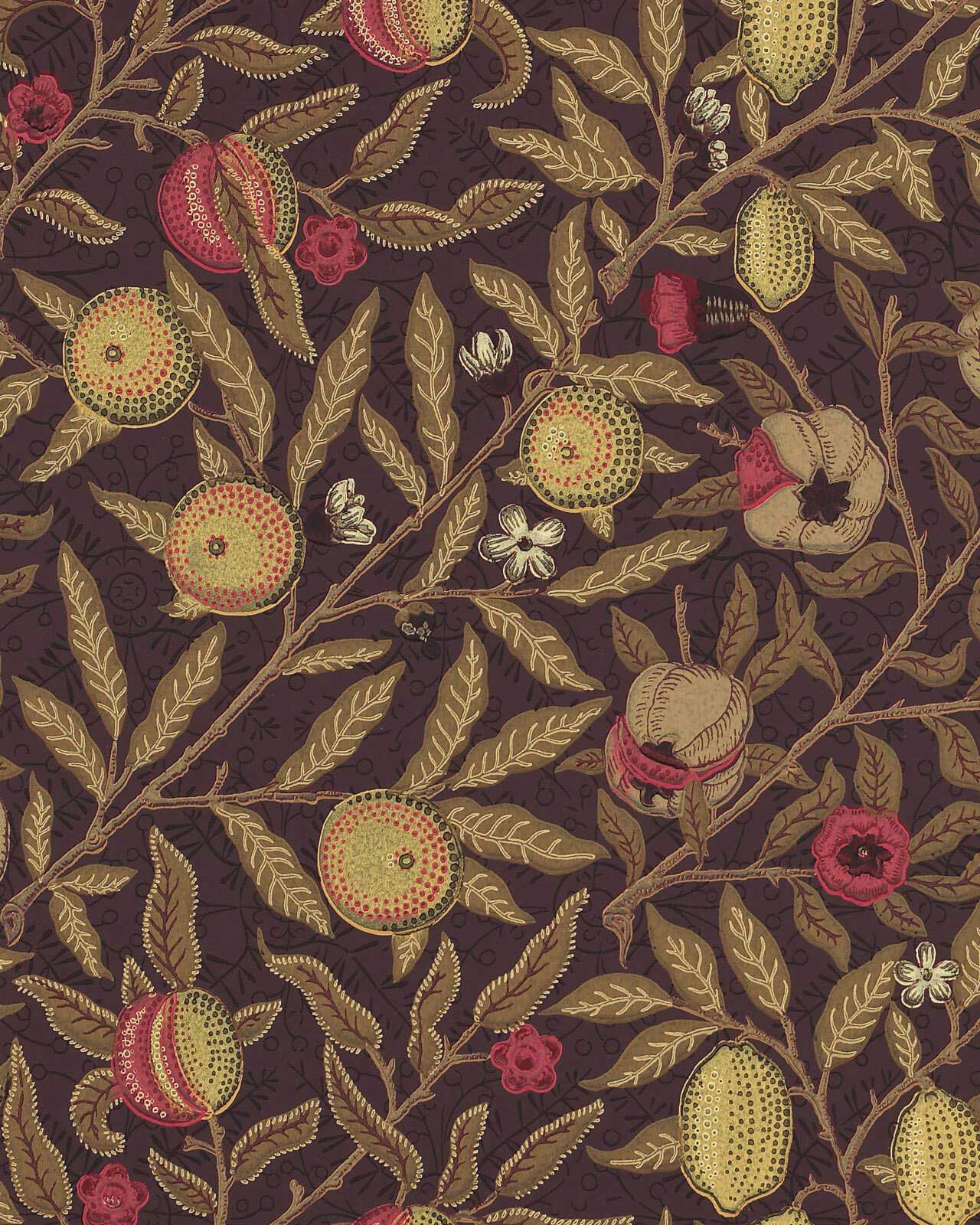 William Morris & Co. Tapet - Fruit Wine/Manilla