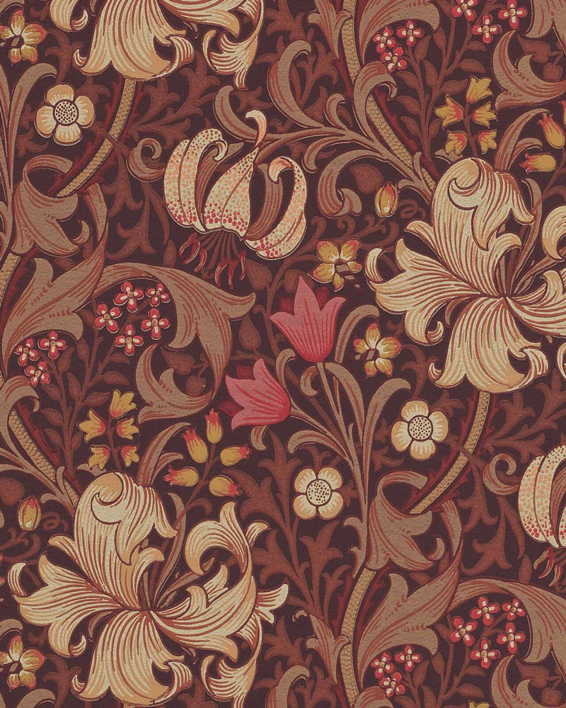 William Morris & Co. Tapet - Golden Lily Fig/Burnt orange