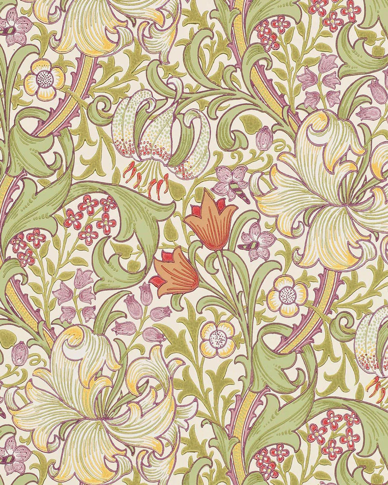 William Morris & Co. Tapet - Golden Lily Olive/Russet