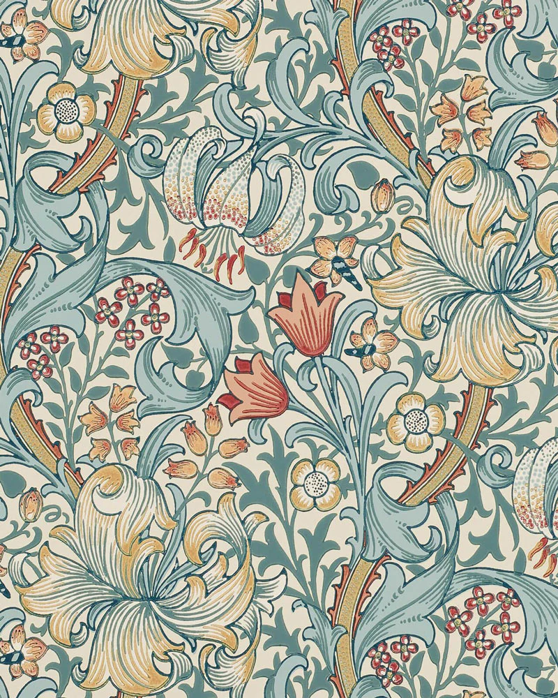 William Morris & Co. Tapet - Golden Lily Slate/Manilla