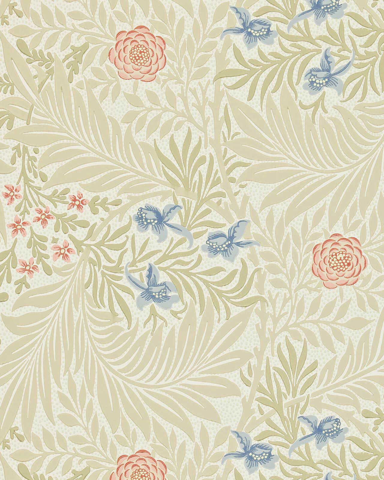 William Morris & Co. Tapet - Larkspur Manilla/Old Rose
