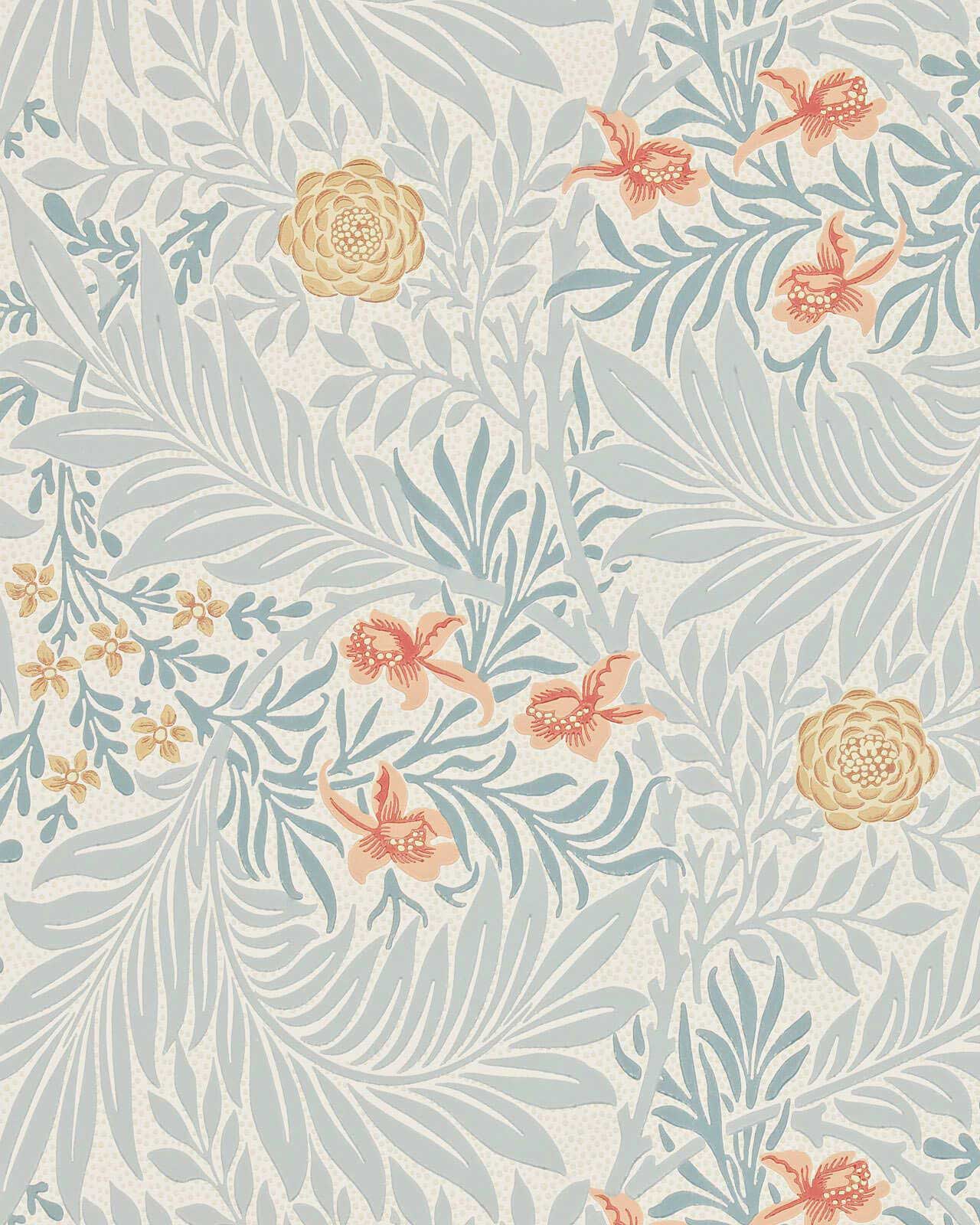 William Morris & Co. Tapet - Larkspur Slate/Russet