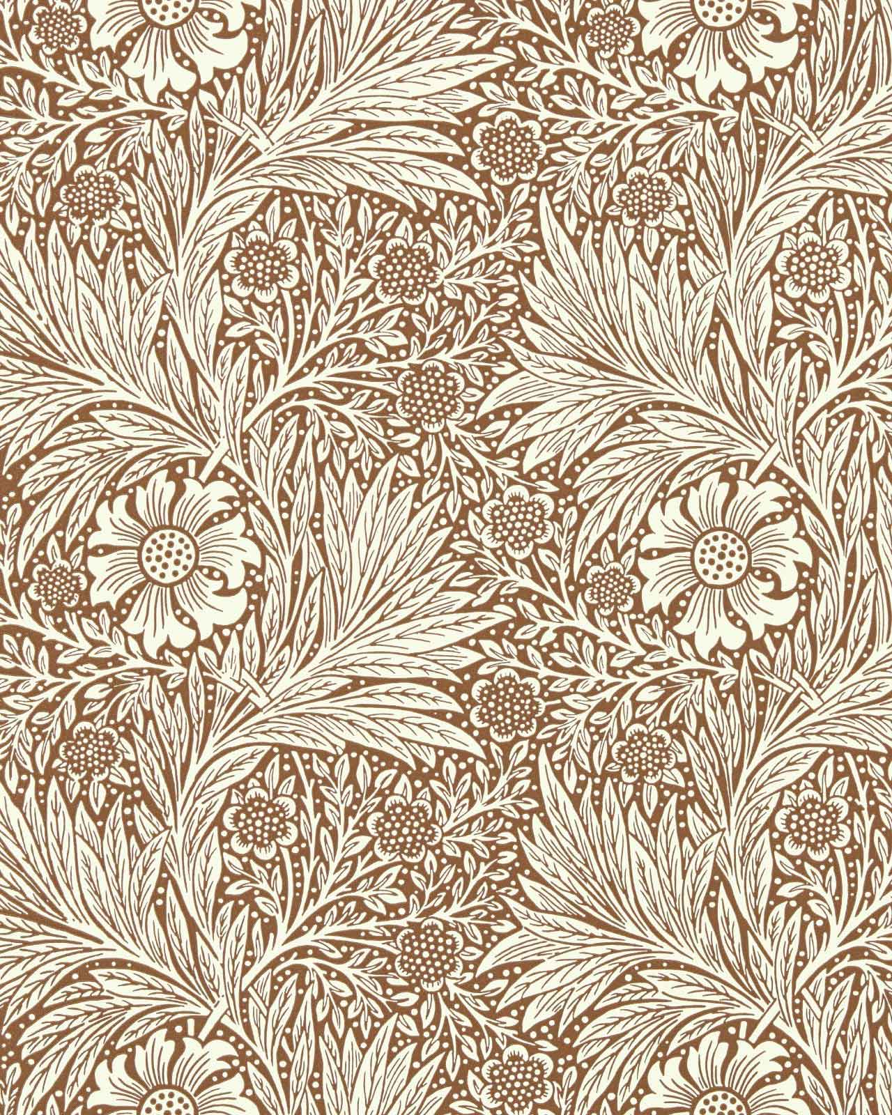 William Morris & Co. Tapet - Marigold Chocolate/Cream