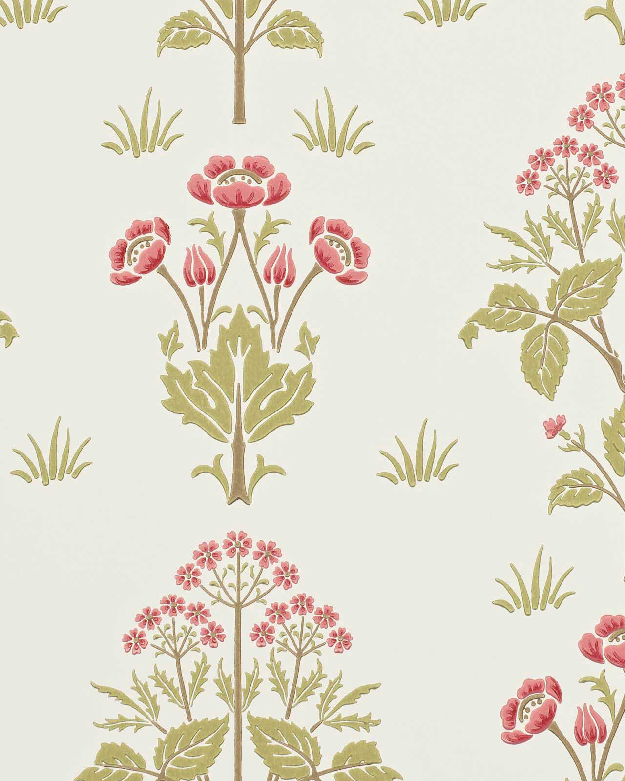 William Morris & Co. Tapet - Meadow Sweet Rose/Olive