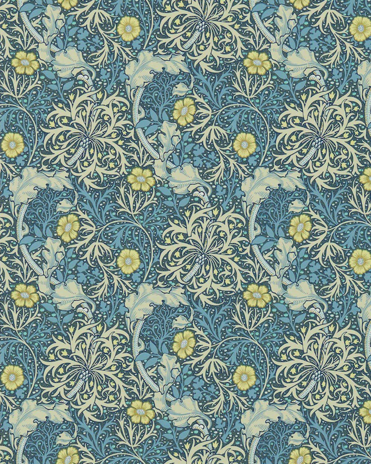 William Morris & Co. Tapet - Morris Seaweed Ink/Woad
