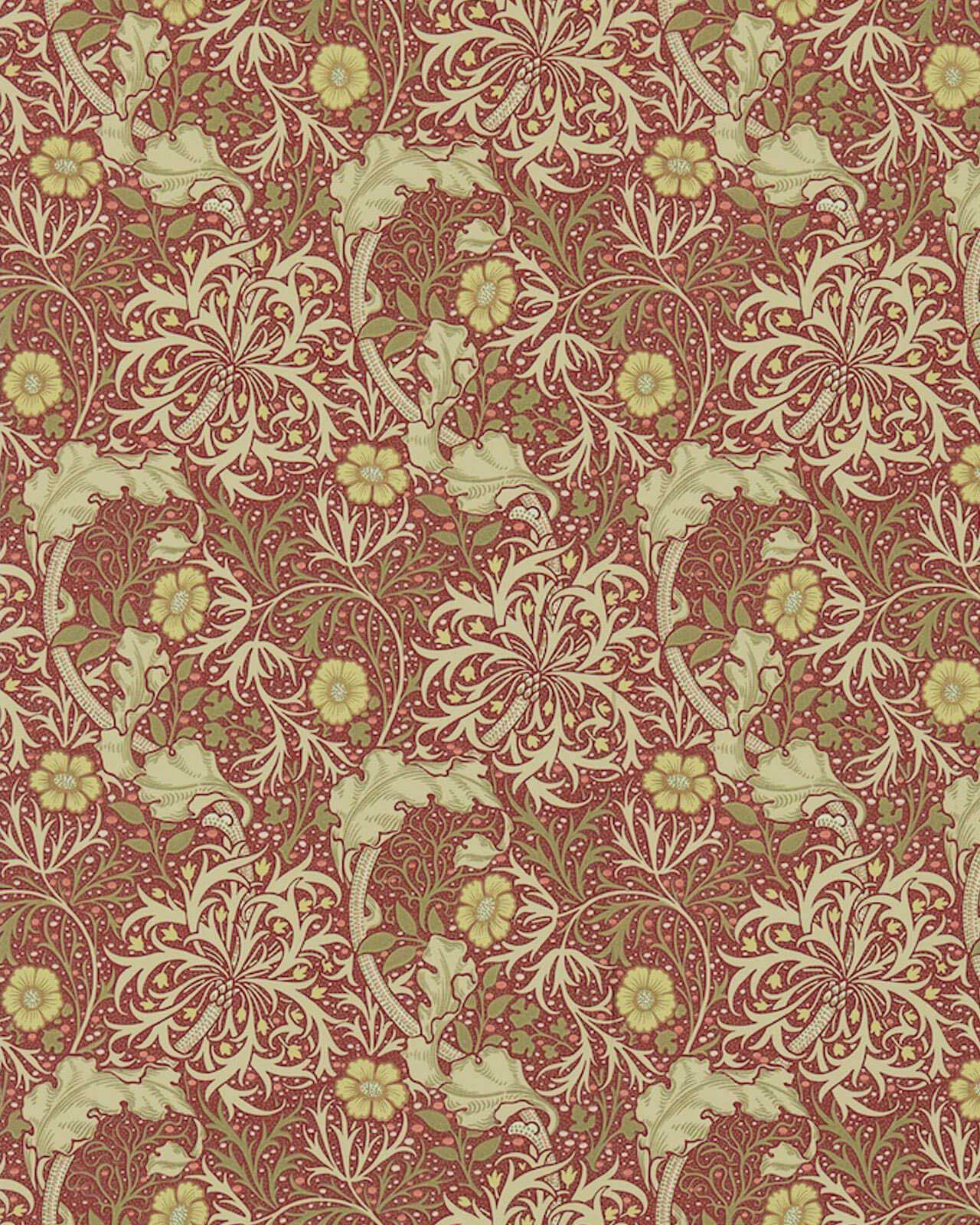 William Morris & Co. Tapet - Morris Seaweed Red/Gold