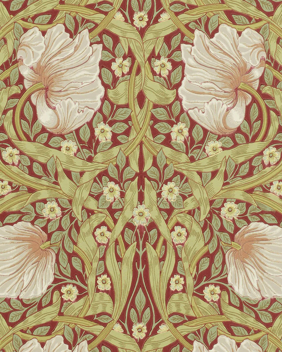 William Morris & Co. Tapet - Pimpernel Brick/Olive