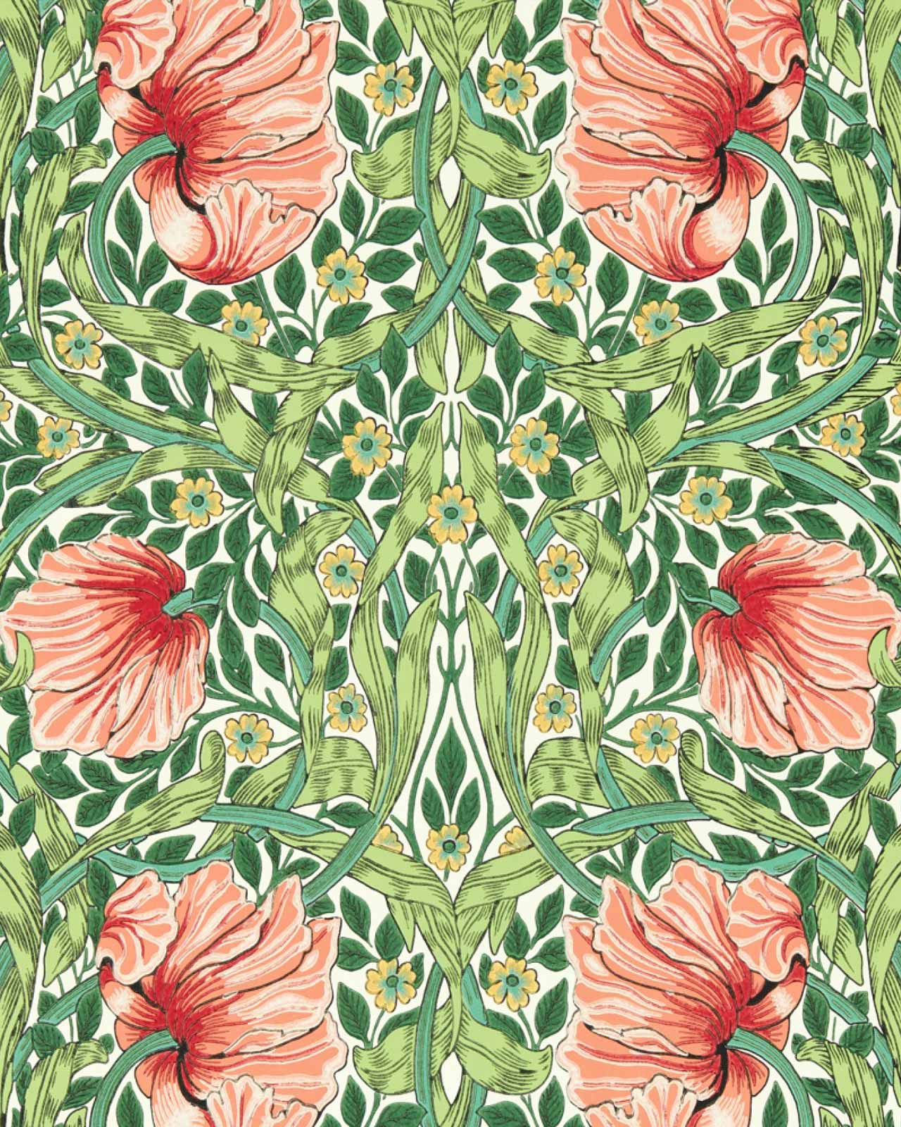 William Morris & Co. Tapet - Pimpernel Shamrock/Watermelon