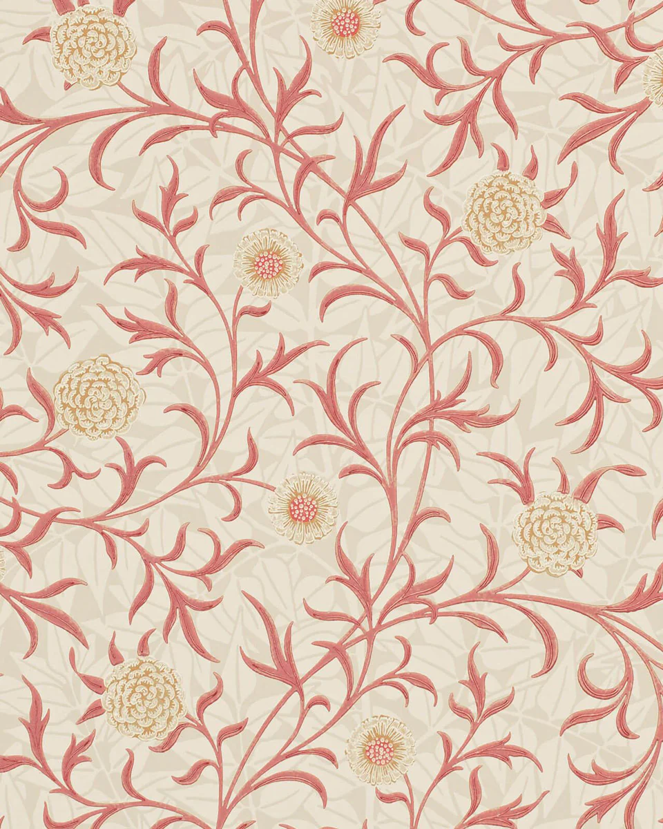 William Morris & Co. Tapet - Scroll Light brick/Buff
