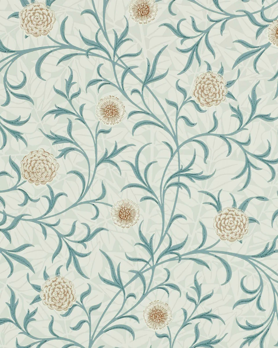 William Morris & Co. Tapet - Scroll Loden/Slate