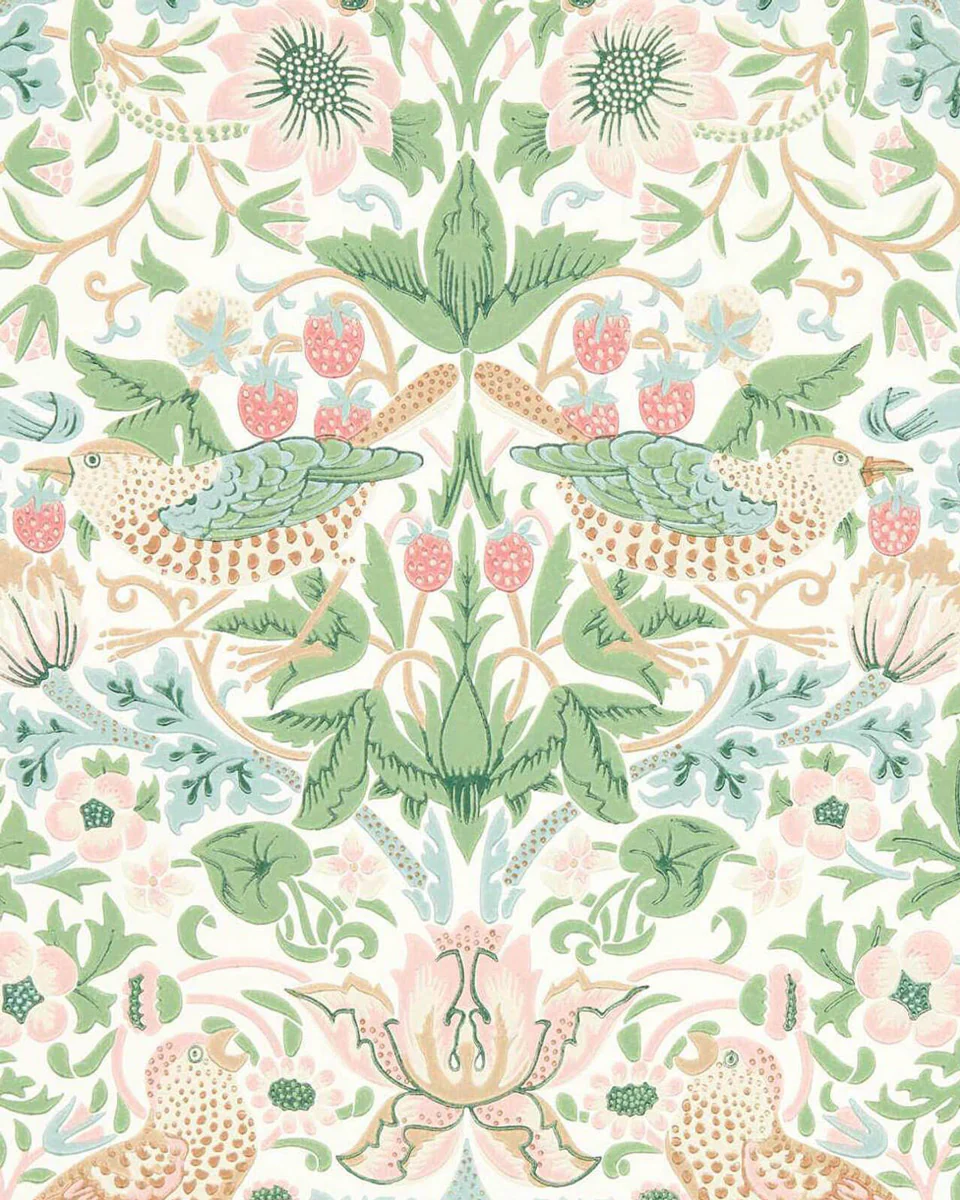 William Morris & Co. Tapet - Simply Strawberry Thief cochineal pink