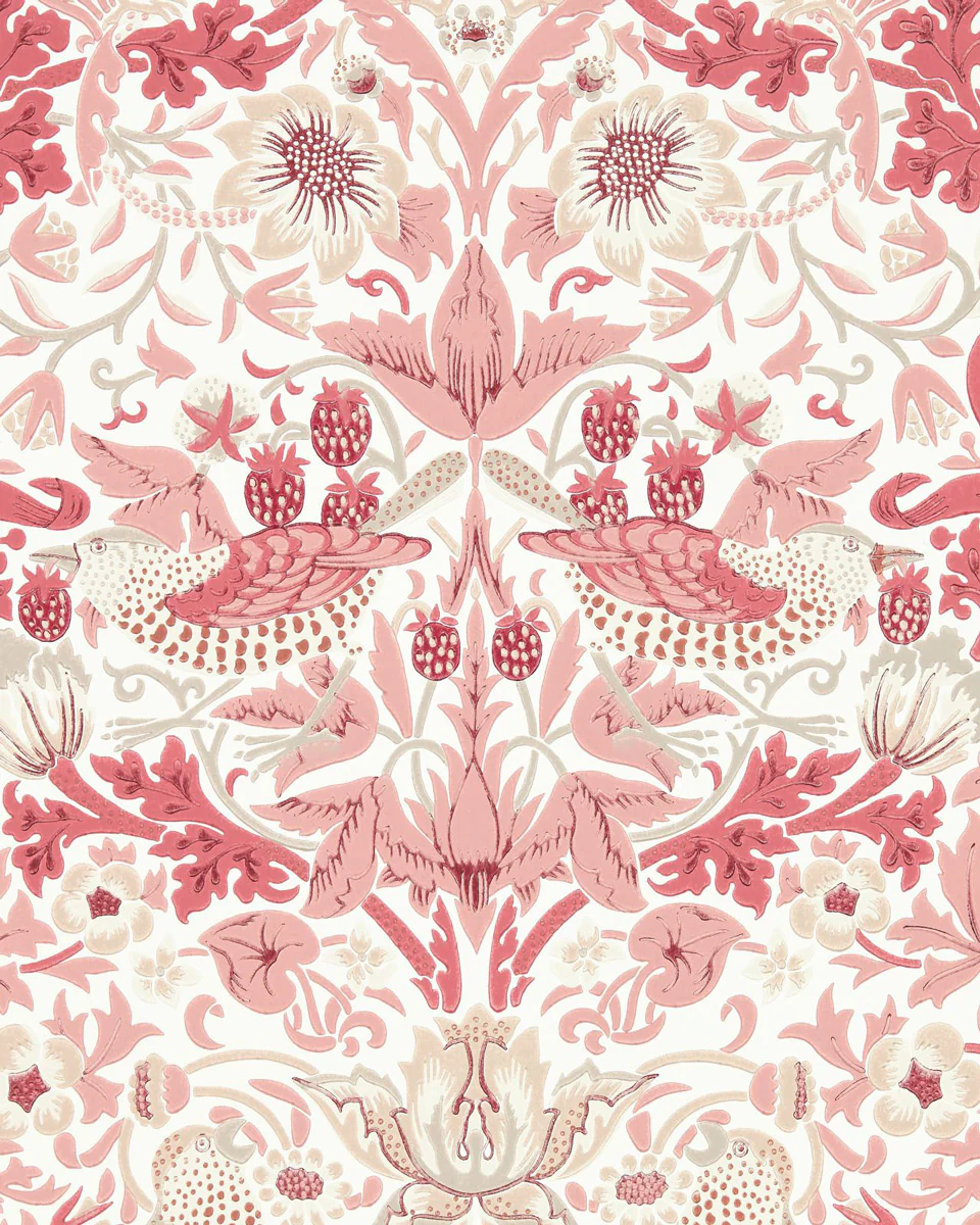 William Morris & Co. Tapet - Simply Strawberry Thief madder