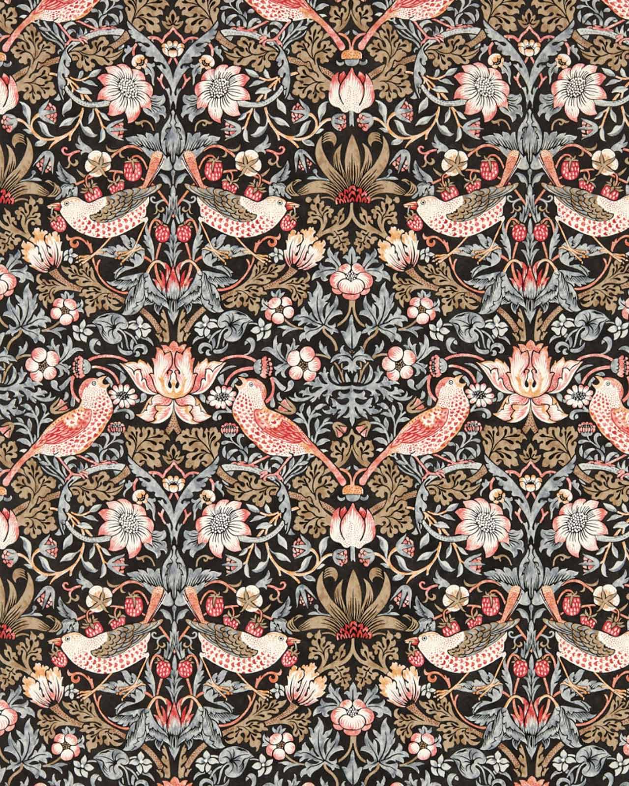 William Morris & Co. Tapet - Strawberry Thief Old fashioned