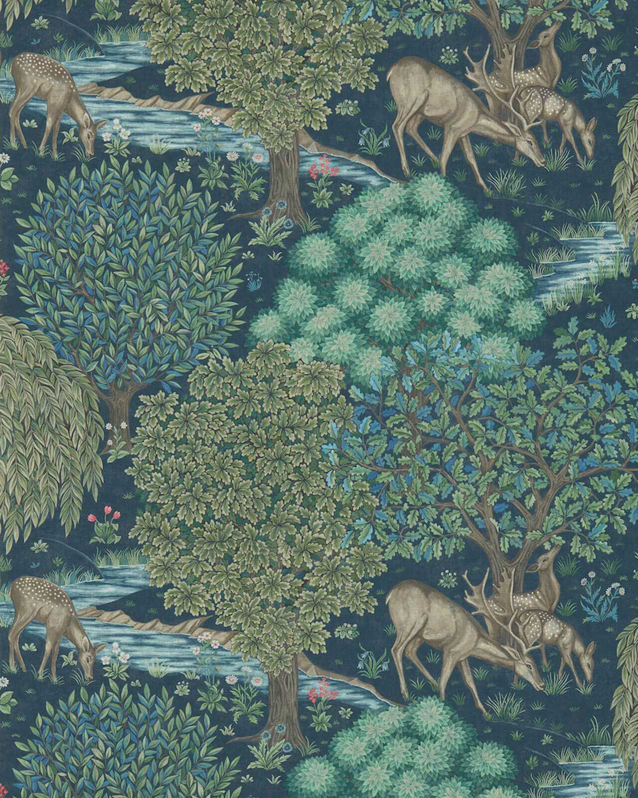 William Morris & Co. Tapet - The Brook Dark Blue